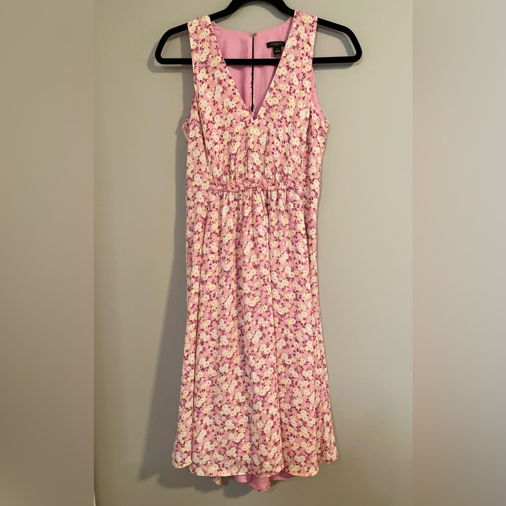 ANN TAYLOR Size 0 Pink Floral Flare Dress
